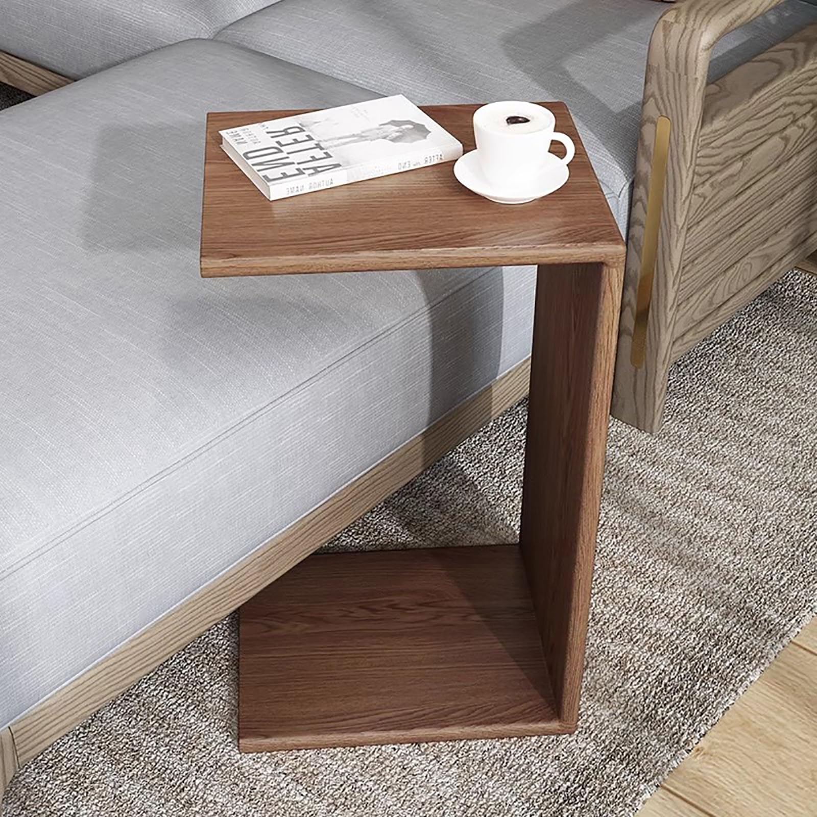 Amazon.com: CMYAOYC C Shaped Side Table, Wood End Table for Couch