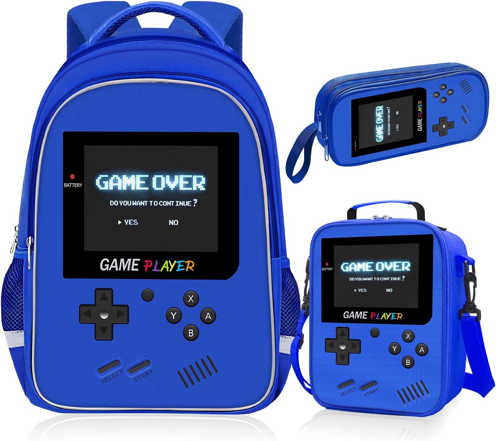 TILYTADLY School Backpack For Boys - Gamer Boys Backpack For Kids Children Teens Elementary Middle School - Ages 6-18，17″