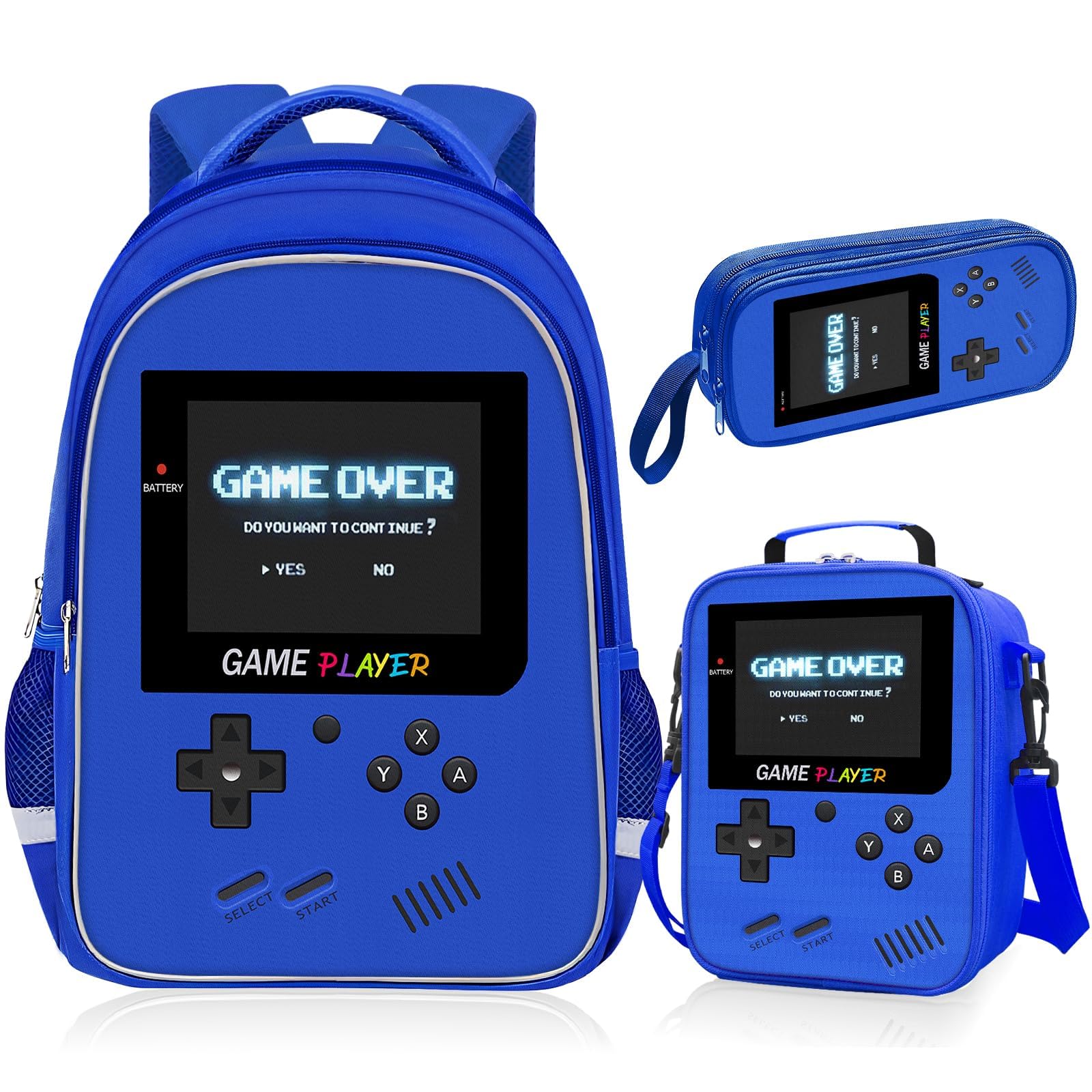 School Backpack For Boys - Gamer Boys Backpack For Kids Children Teens Elementary Middle School - Ages 6-18，17″