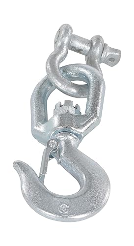 Miniatura 3 de Vestil HOOK-S-4 Gancho giratorio de acero con grillete de 4,000 libras. Capacidad Plata