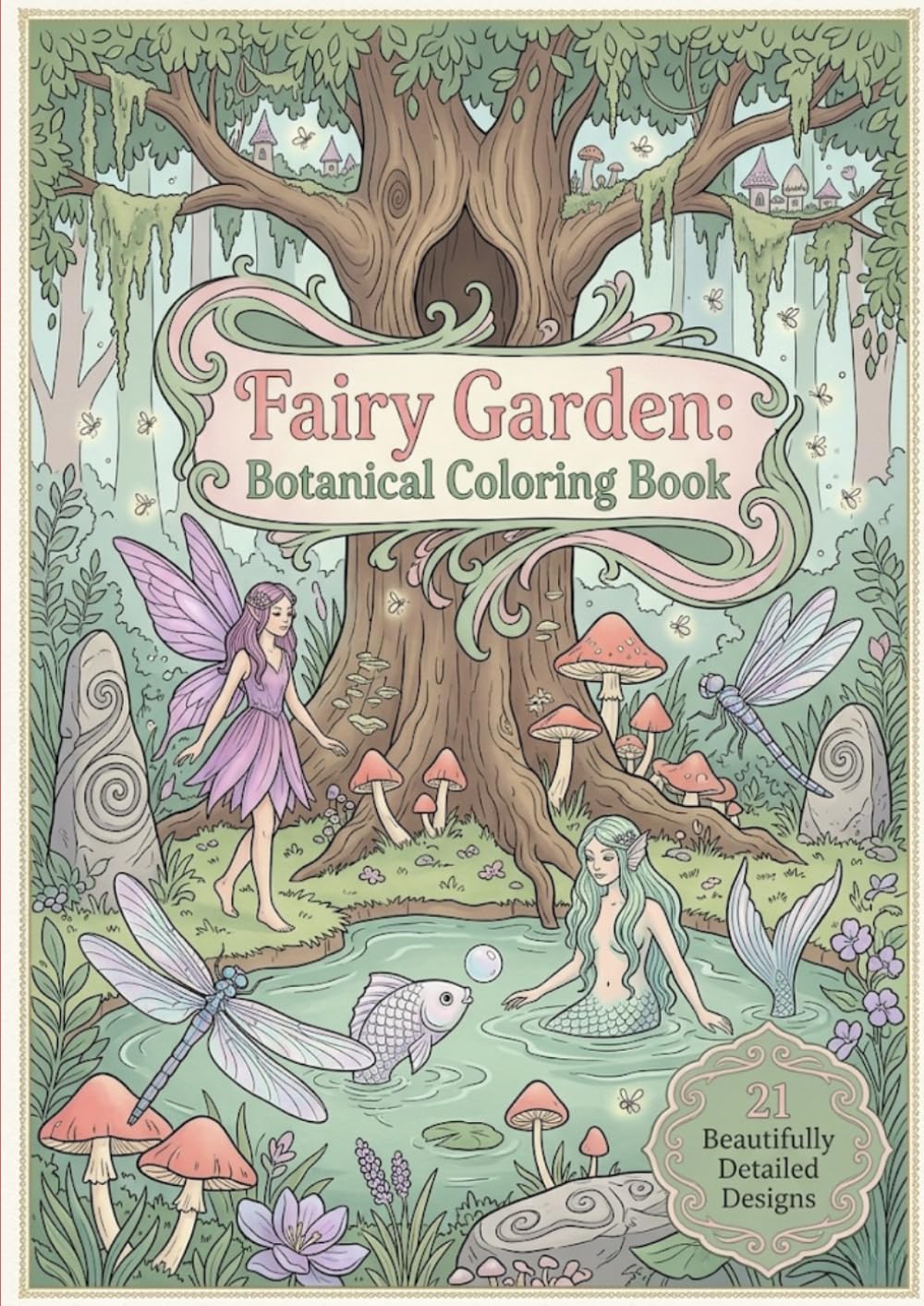 Fairy Garden: Botanical Coloring Book: 21 Beautifully Detailed Designs