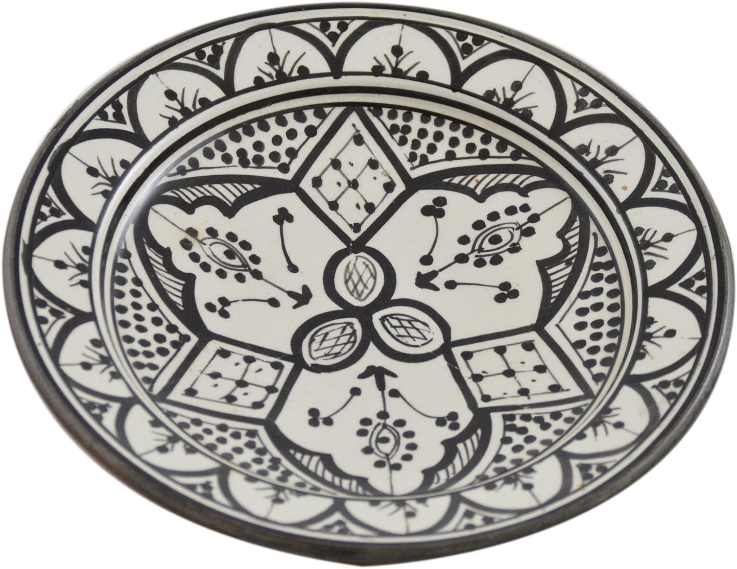 Ceramic Plates Moroccan Handmade Appetizer Tapas Serving Decorative 8 inches Round
