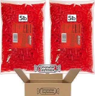 Hot Tamales Fierce Cinnamon Candy Bulk Pack - 10 Pounds Total - Gluten-Free Cinnamon Flavored Chewy Candies - Over 2400 Pieces - 2 Separate 5 Pound Bags In Cornershop Confections Protective Packaging