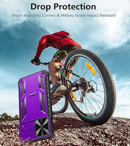 Miniatura 6 de FNTCASE Funda para iPhone 11 Pro-Max protección contra caídas y golpes de grado militar con soporte y tobogán Protección resistente con textura de