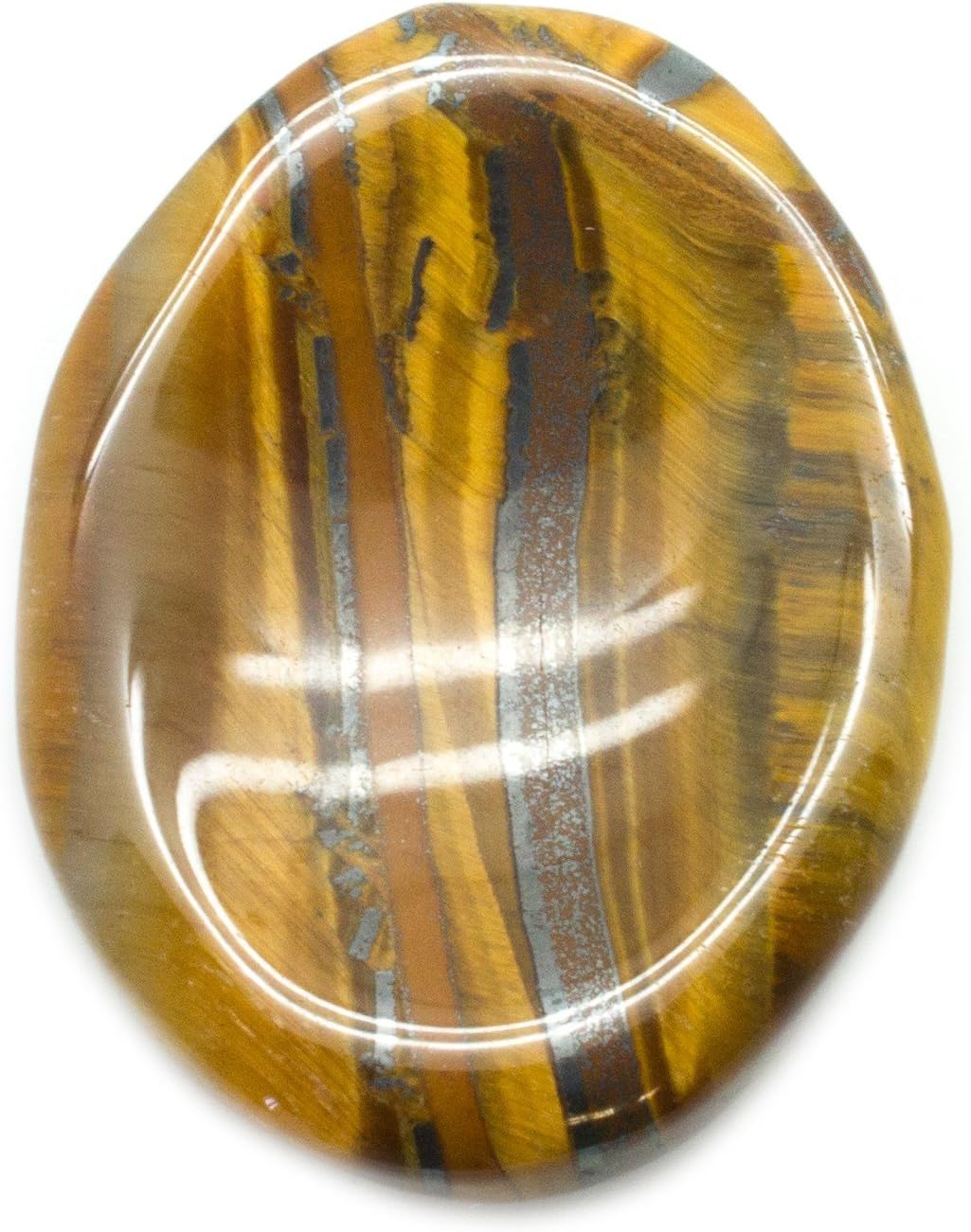 Gemstones Tiger's Eye Worry Stone with Pouch