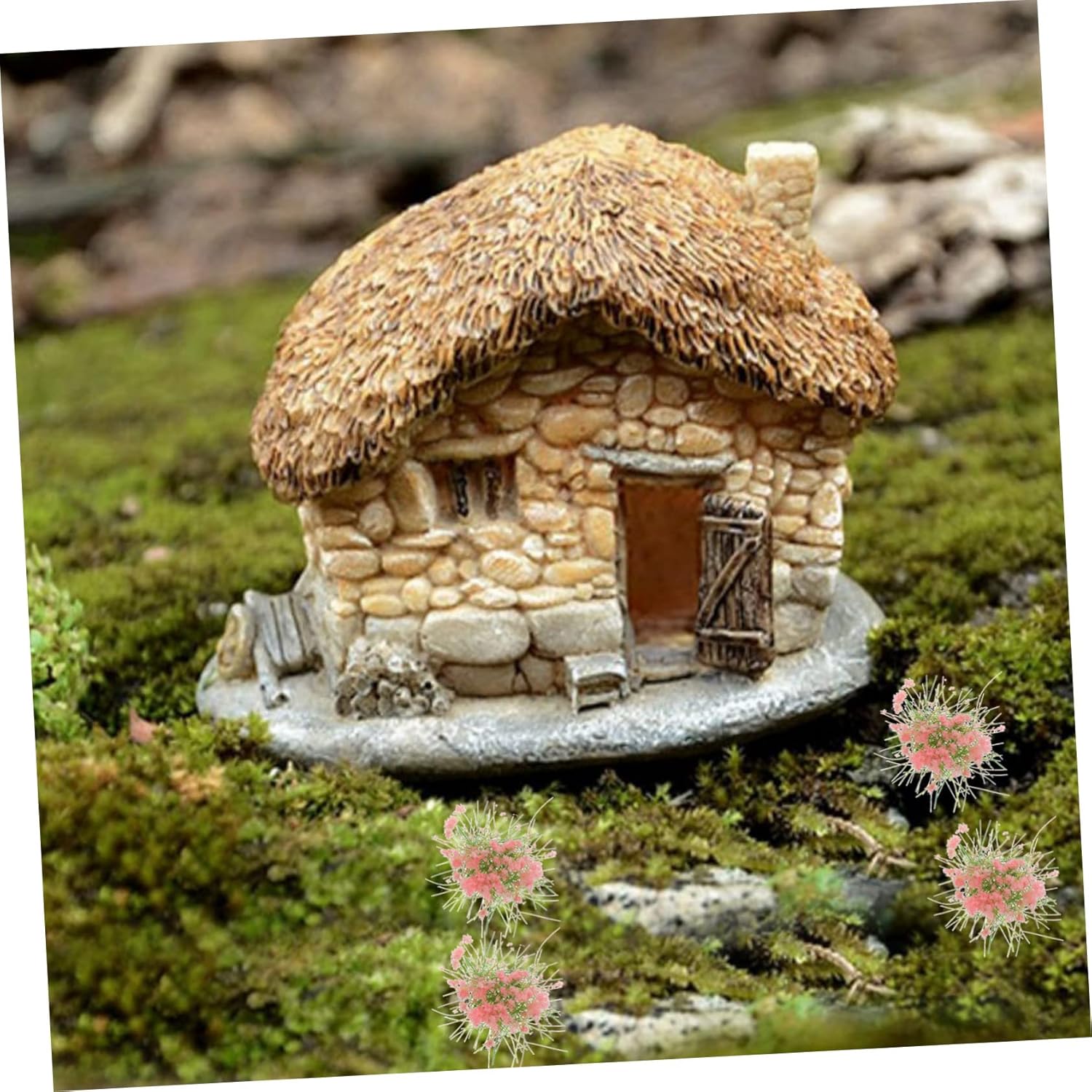 Uonlytech 10sheets Simulated Flower Tuft Model for Miniature Gardens Sand Table Decoration Flower Clusters Cherry Blossoms Landscape Decor