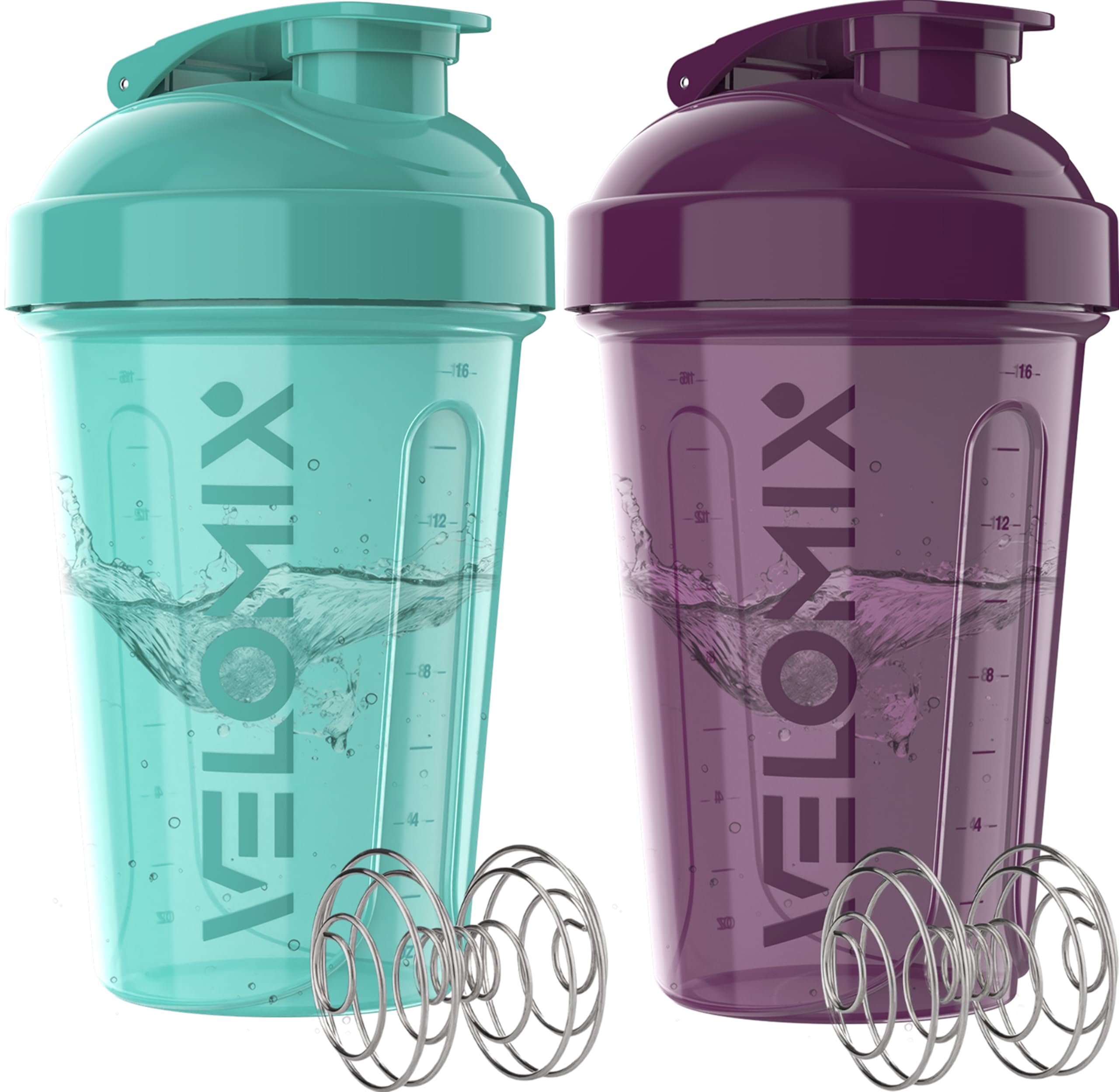 VELOMIX 2 Pack 20oz Protein Shaker Bottle for Protein Mixes, Clear Prime — Amazon image 17