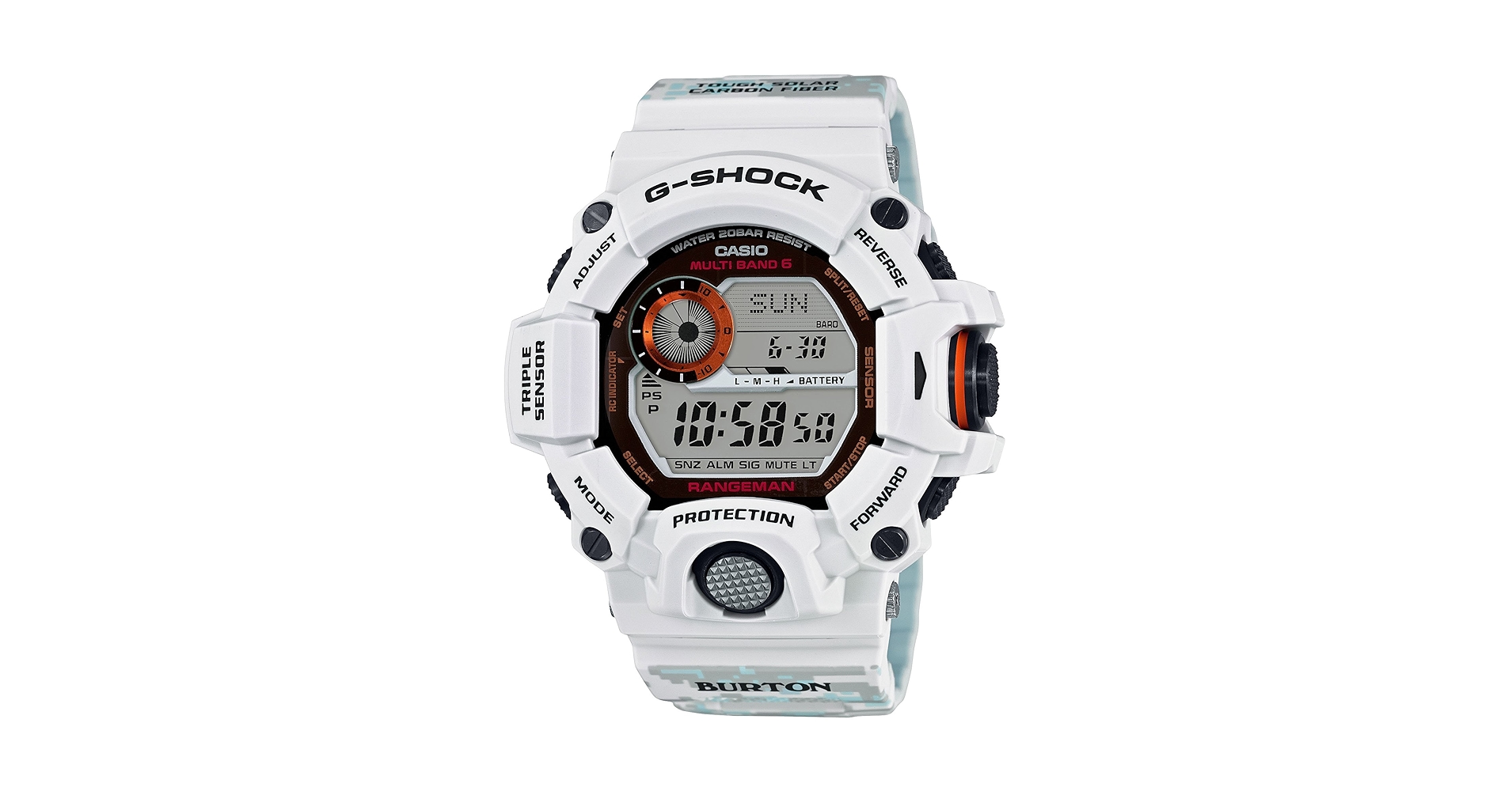 G-SHOCK BURTONモデル ベゼル＆バンド GW-9400BTJ-8JR CASIO G-SHOCK GW-9400BTJ-8JR BURTON RANGEMAN WATCH White