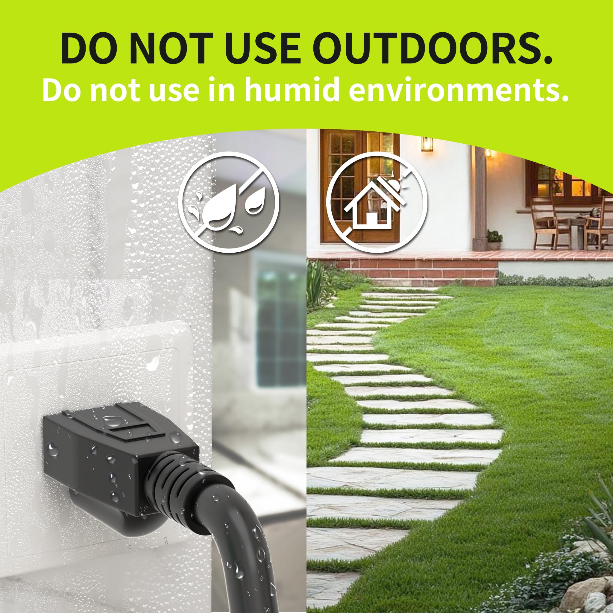 16 3 3FT 13A 125V 1625W Black Indoor Extension Cord Short Extension Cord for Laptops Coffee Makers Office — view 9