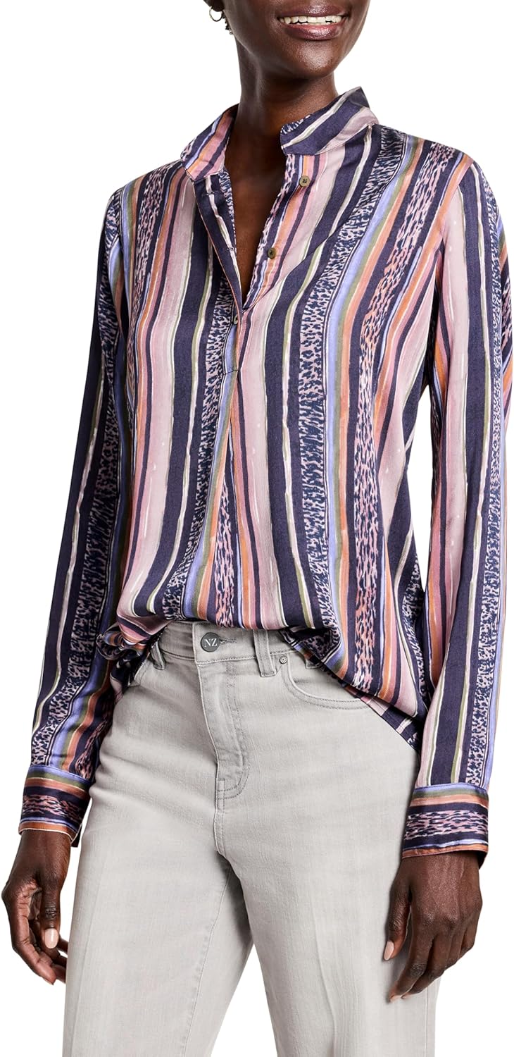 NIC+Zoe Womens Animal Stripe Shirt - Image 2