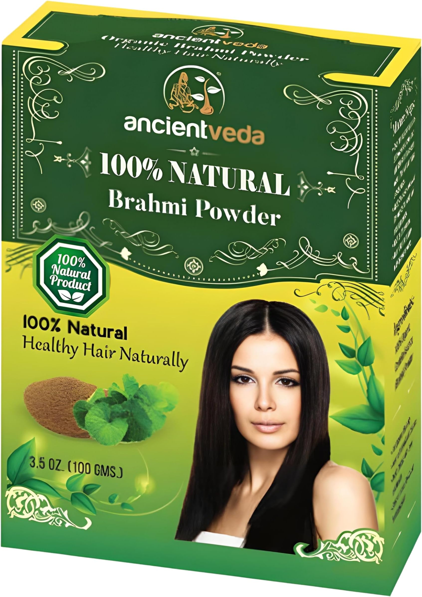 Ancientveda Organic Hair Growth Treatment Powder | Non-GMO & 100% Antioxidants | Reduce Appearance of Wrinkles | Chemical-Free Brahmi Powder