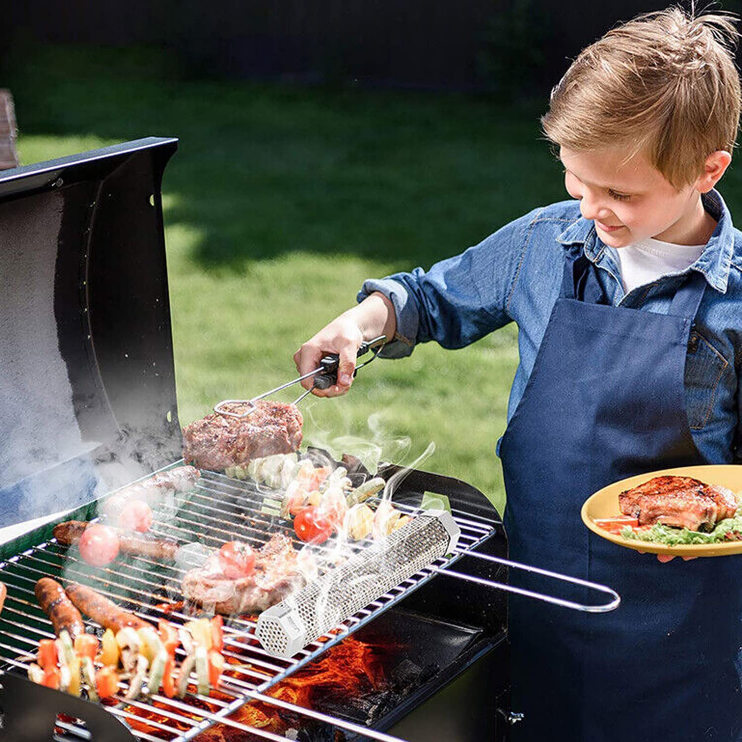 12” Smoke Tube for Pellet Smoker Grill, Stainless Steel Pellet Smoker Tube for Barbecue Grilling, BBQ Billowing Smoke Mesh for Cold/Hot Smoking (12in)