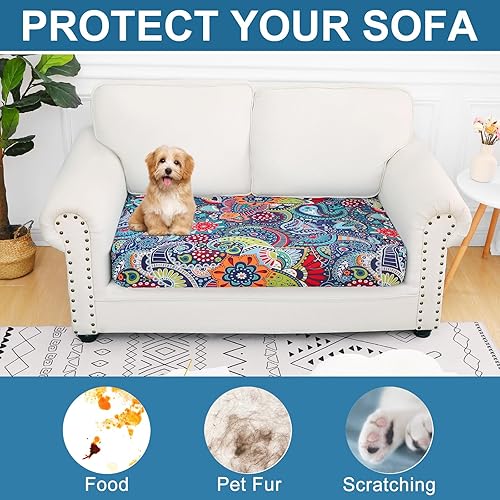 Miniatura 377 de Smiry Fundas de cojín de sofá con estampado, fundas de sofá elásticas y suaves para sofá, funda de sofá antideslizante lavable protector de muebles