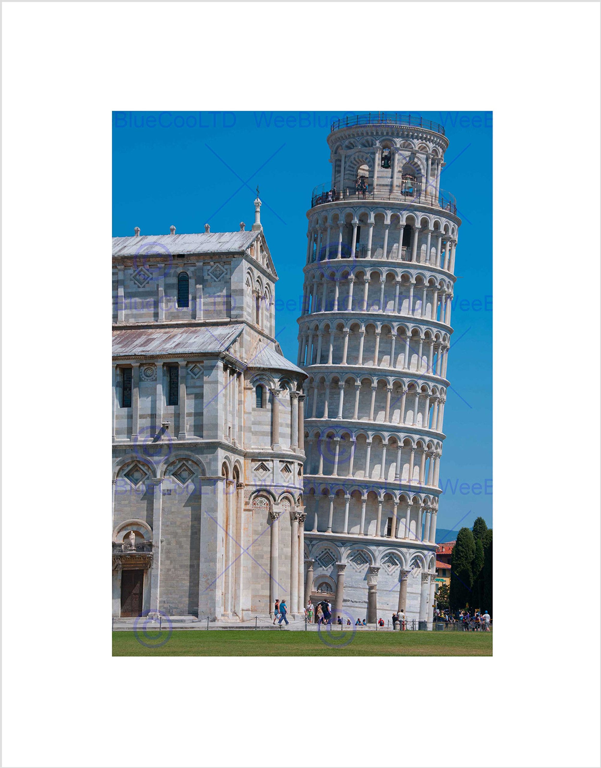 Wee Blue Coo PHOTO LANDMARK LEANING TOWER PISA ITALY TORRE PENDENTE FRAMED ART PRINT B12X8521