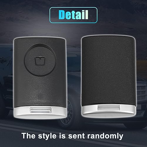 Miniatura 6 de X AUTOHAUX Funda de repuesto para llavero de 5 botones sin llave para Cadillac Escalade CTS DTS STS 2008-2010 OUC6000066 sin hoja sin chip