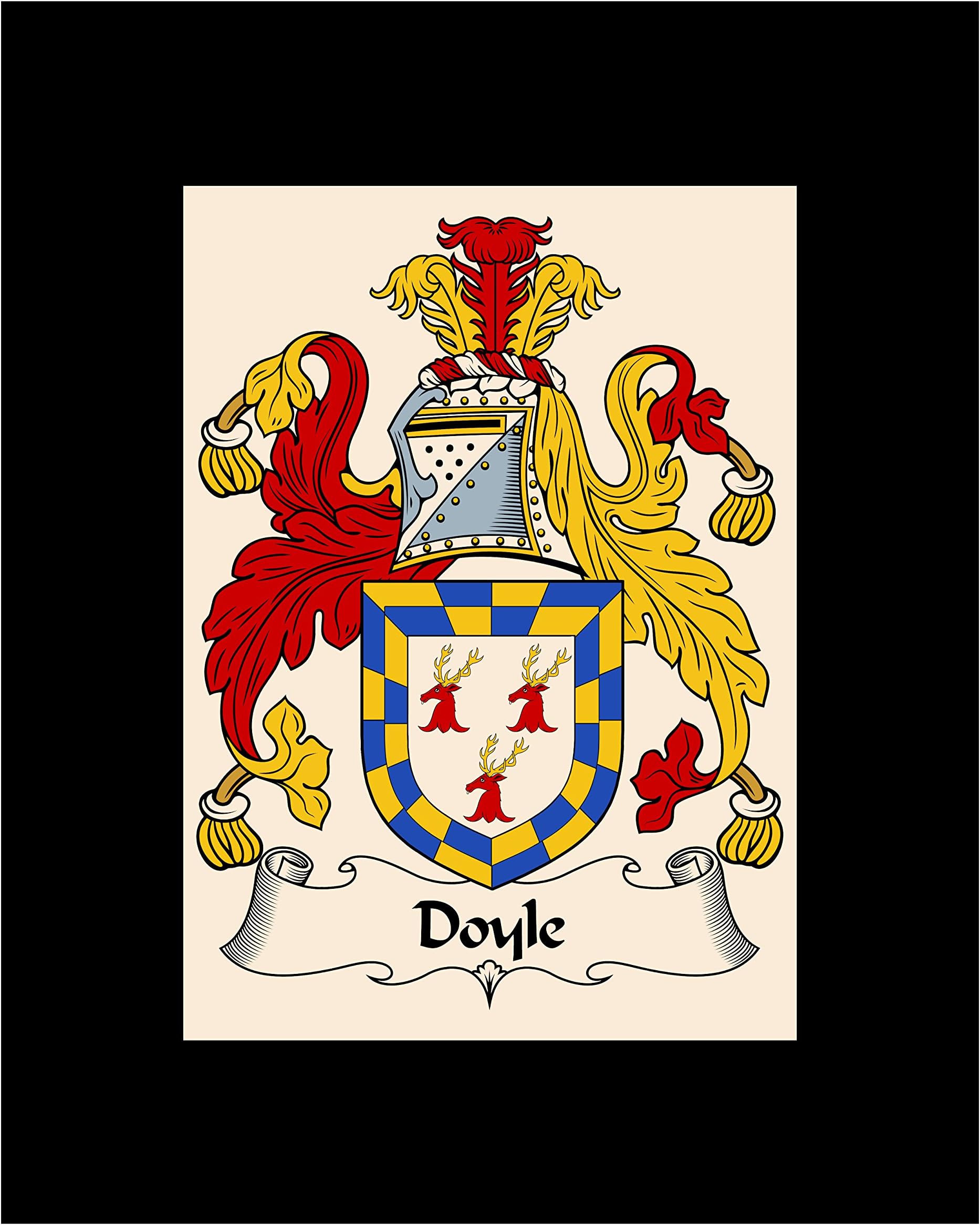 Carpe Diem Designs Doyle Coat of Arms/Doyle Family Crest 8X10 Photo Plaque, Wedding/Personalized Gift, Wedding Gift