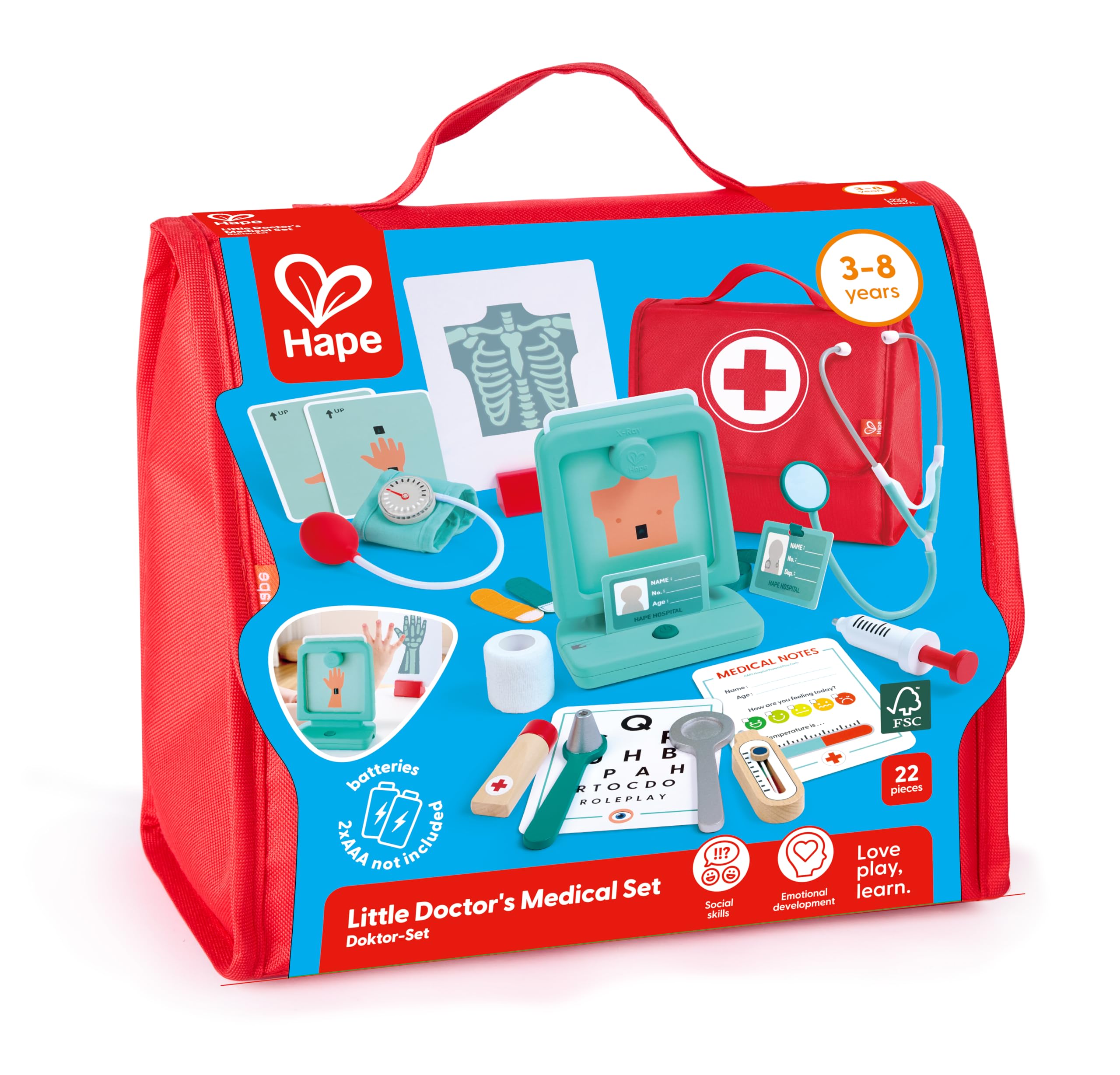 Hape | Jeux en Bois pour Enfants | Trousse de médecin avec Instruments interactifs