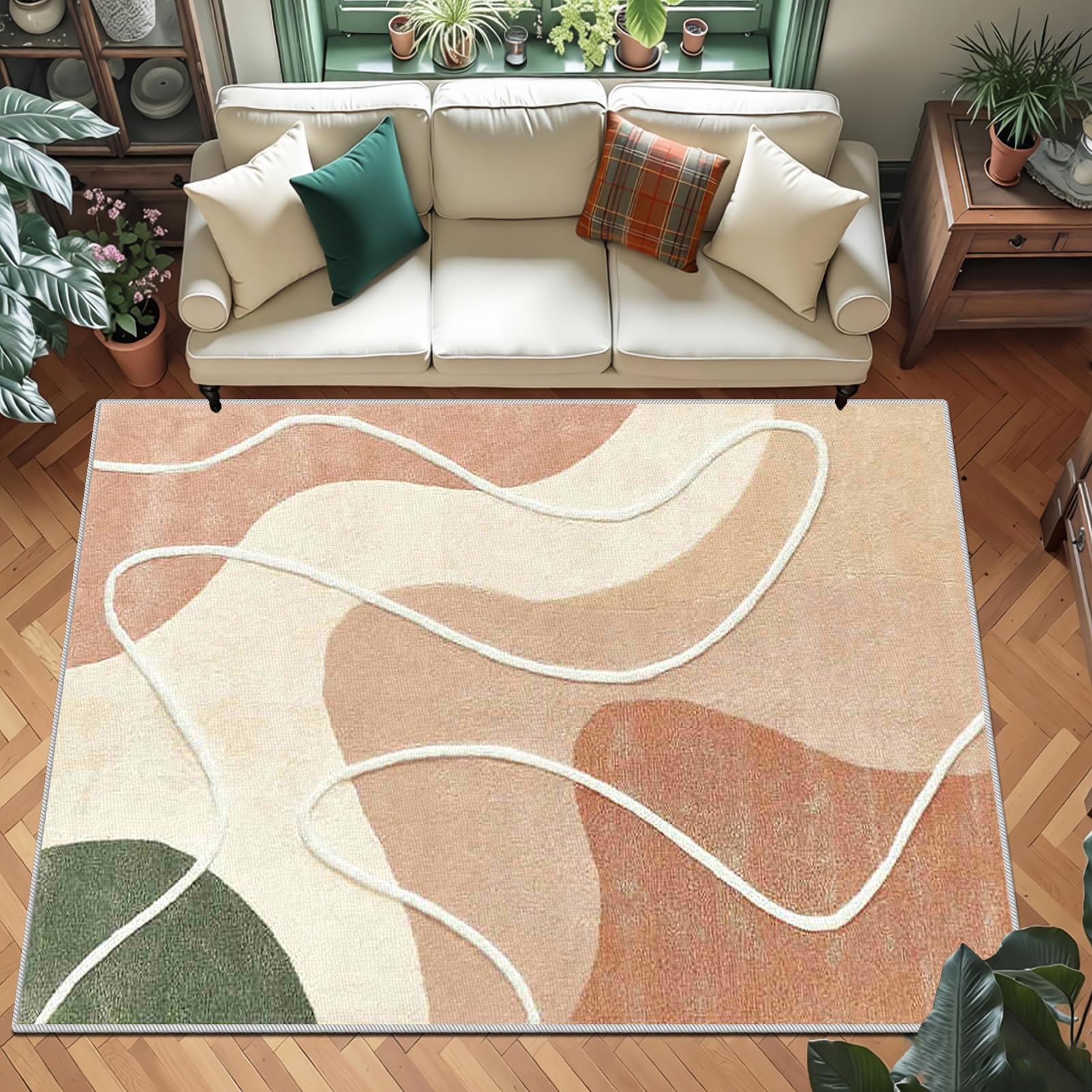 Tapis de salon lavable vintage antidérapant pour entrée et chambre
