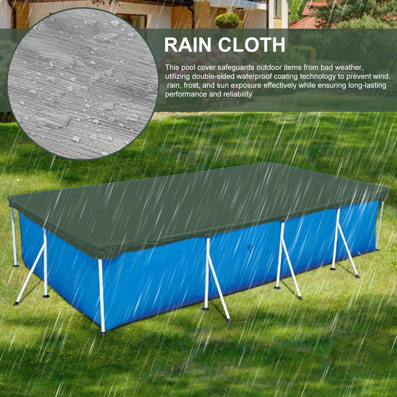 Telo parasole | Impermeabile Resistente alle intemperie | Copertura per piscina - Adatto per l' e l'inverno, ideale per uso esterno in cortile, giardino e cortile, protegge dallo sporco e dalle