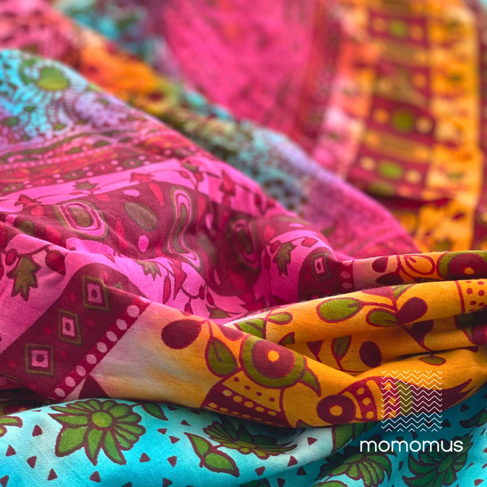 MOMOMUS Mandala Arazzo in tessuto - Tie-Dye, Cotone, Unico - Multicolore, 210x230 cm