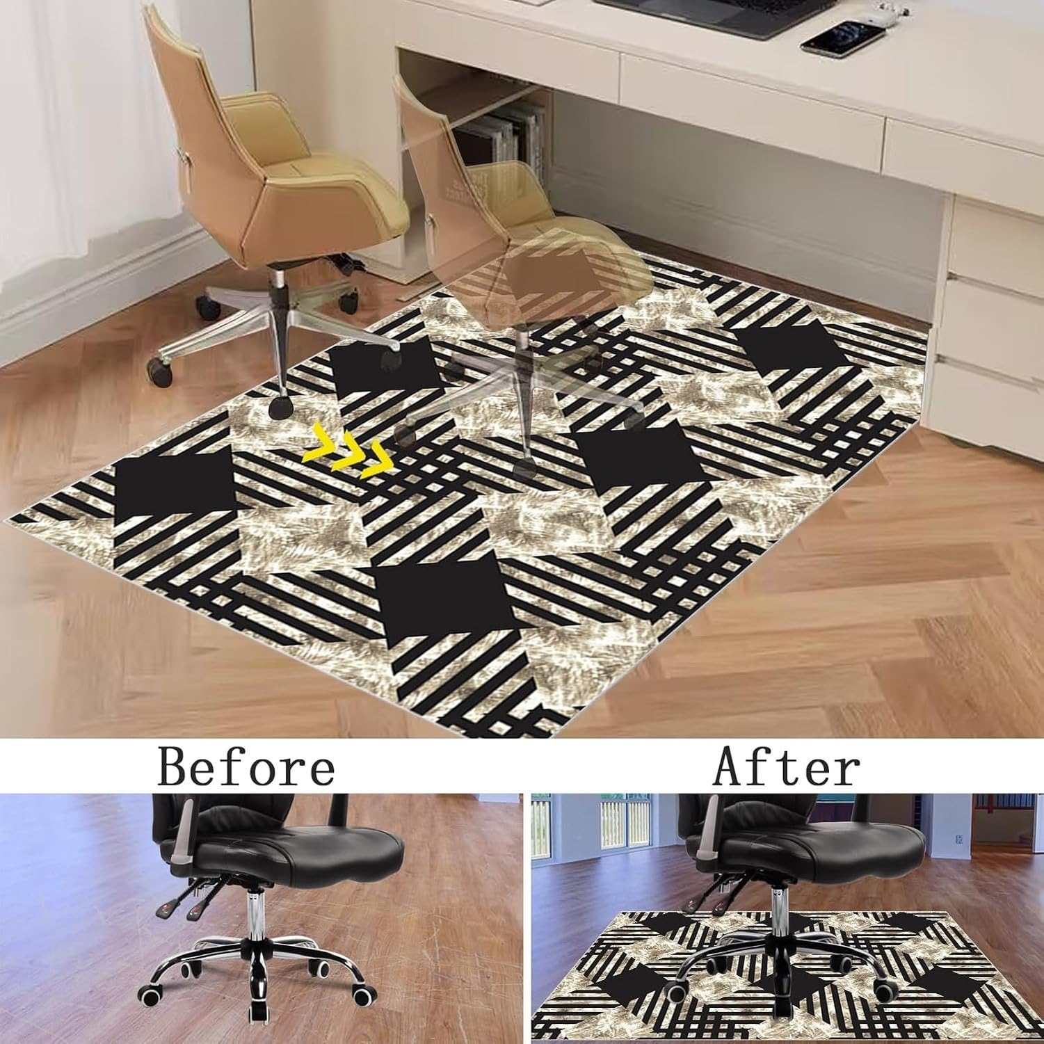 Tapis de Sol Protection Chaise de Bureau Sol Dur, Color-1588a, 100 x 110 cm