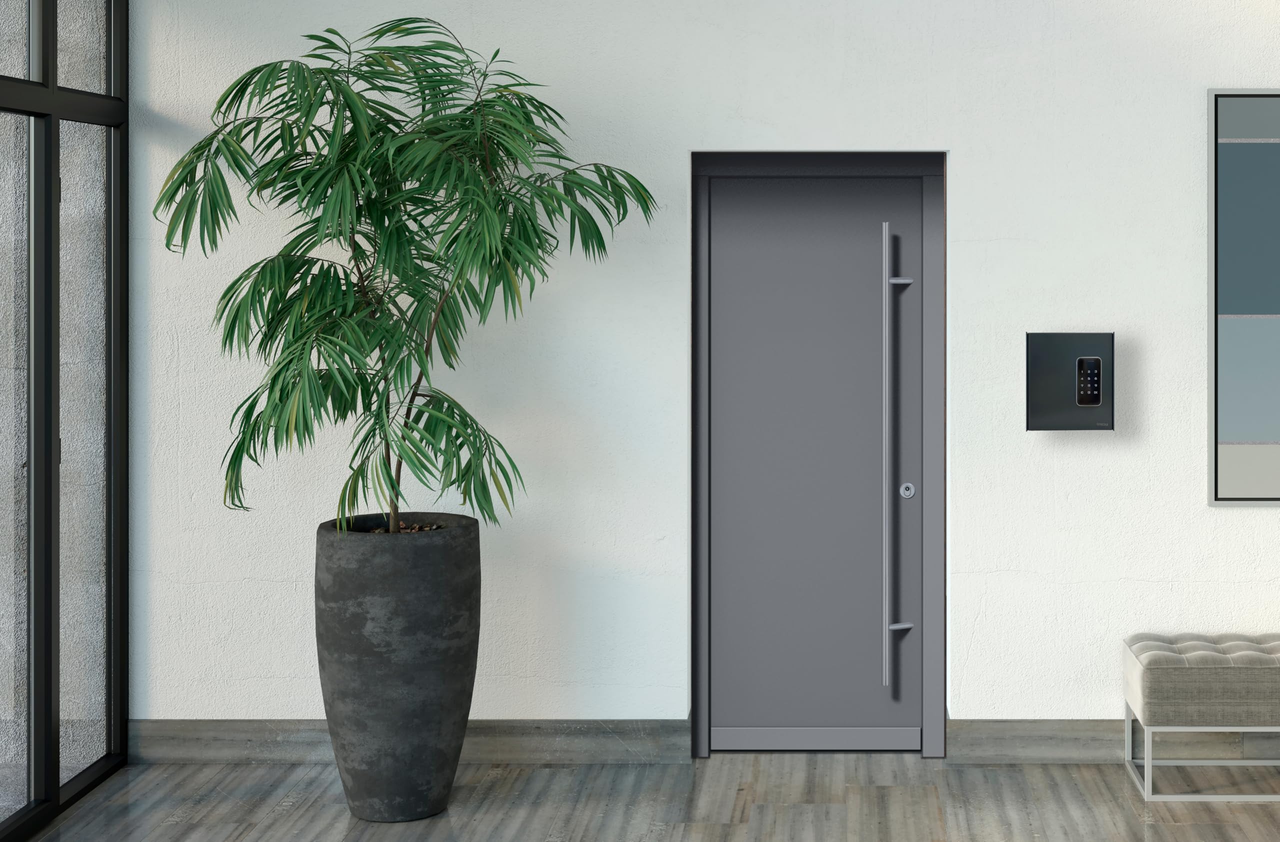 ARREGUI Keypro PLPRO14 Armoire à clé Fermeture à Code | Boite à Clef 14 Crochets Serrure electronique | Armoire de sécurité Usage partagé Clavier Tactile | Installation Facile | 22x20x10 cm | Gris