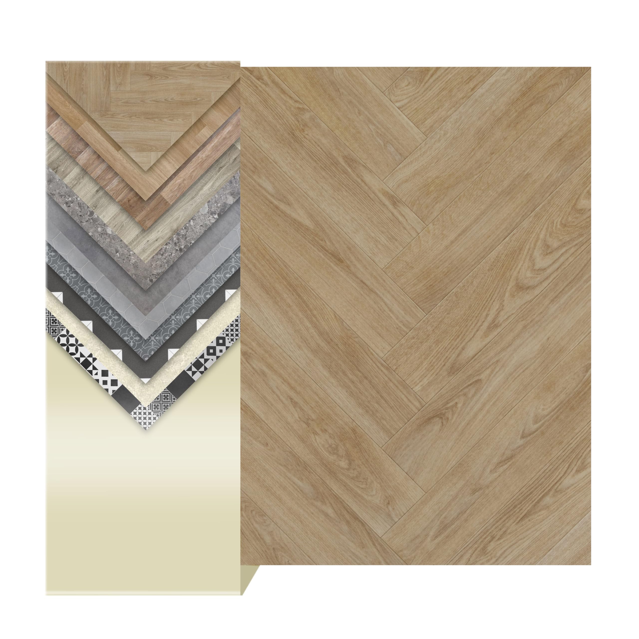 Primaflor PVC Bodenbelag Primaflor PVC Bodenbelag TURVO - Eiche hell Fischgrätdekor