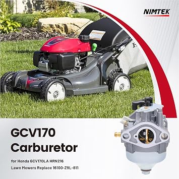 NIMTEK GCV170 Carburetor with Air Filter for Honda GCV170LA G5B GCV170LA G5BR GCV170LA S3B Models Lawn Mower Pressure Washer Replace 16100-Z9L-811