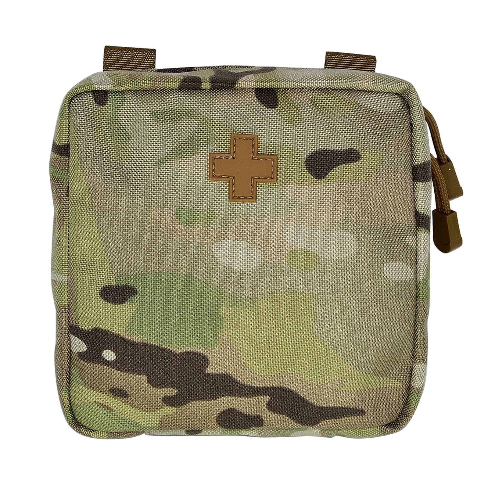 Taktyczna kwadratowa duża torba MOLLE na apteczkę pierwszej pomocy | Nylon 1000D, Powłoka PU, Konstrukcja clamshell z pełnym otwarciem, Dwie kieszenie z siatki na zamek(MC)