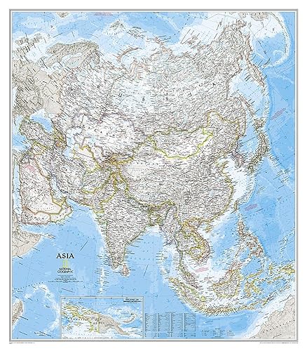 National Geographic Asia Wall Map - Classic (33.25 x 38 in) (National Geographic Reference Map)