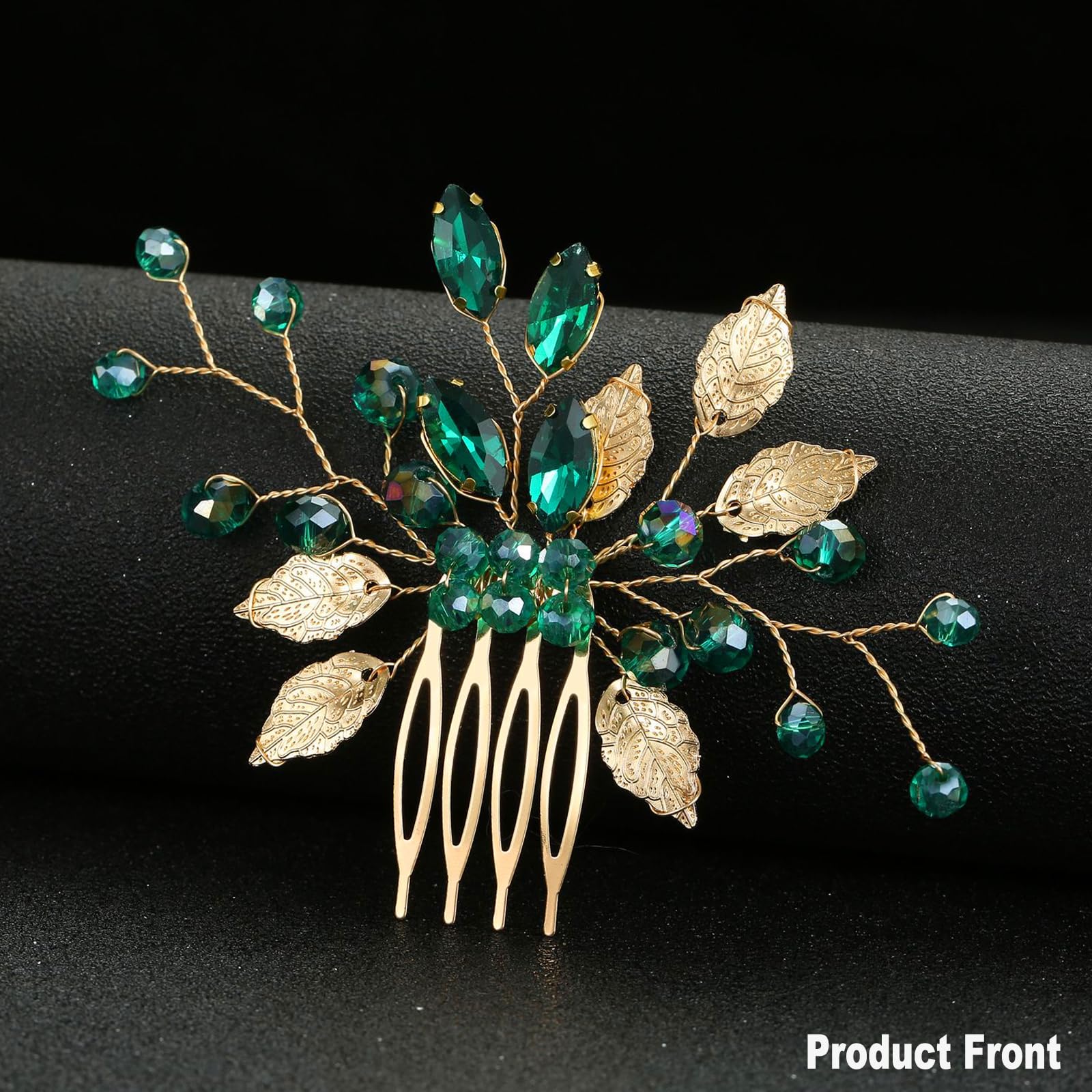 Accessori per capelli da sposa, accessori per capelli verdi, con strass scintillanti, fermagli per capelli, accessori per capelli per balli di fine anno, accessori per capelli francesi, gioielli per