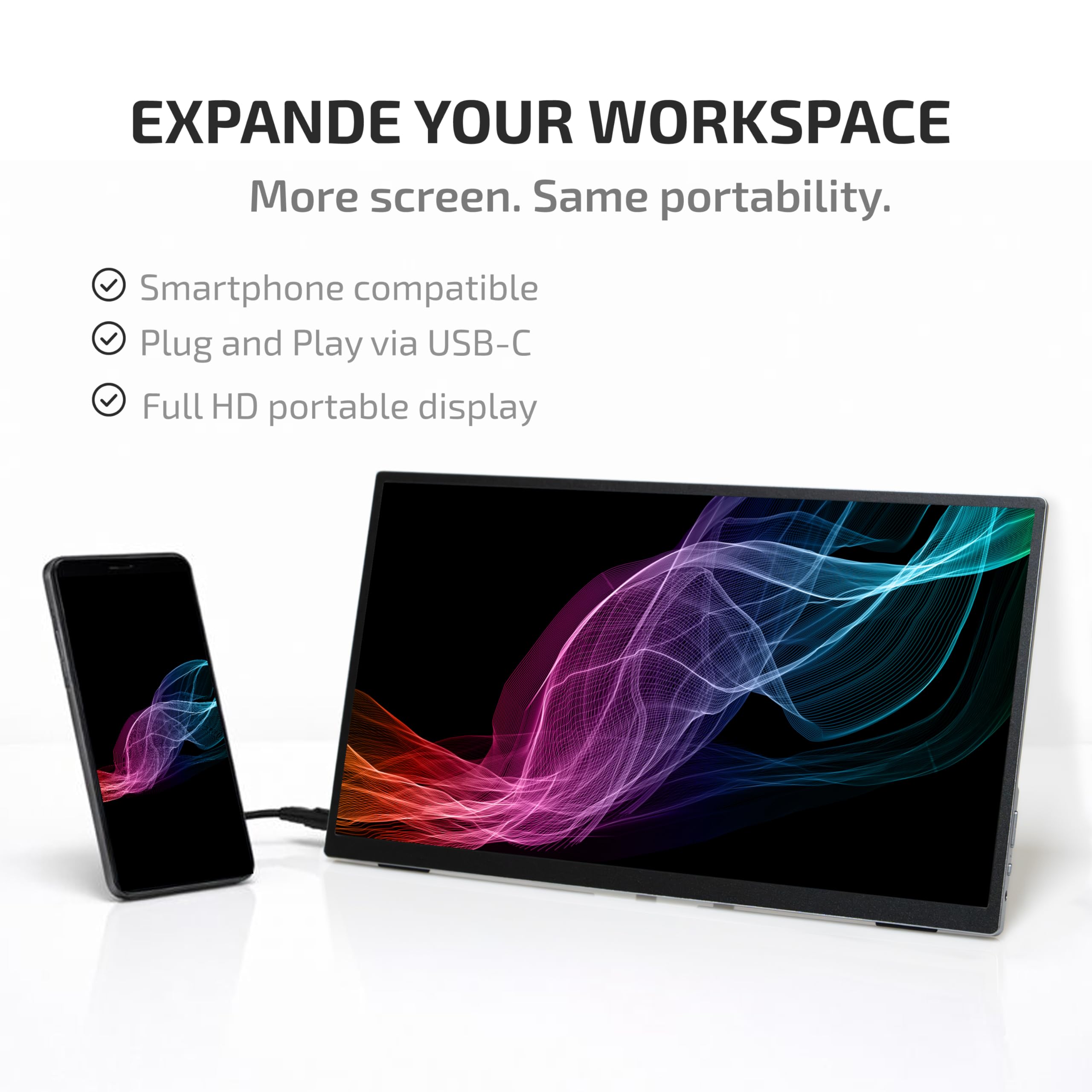Monitor Portatile, Monitor touchscreen, Schermo portatile, 140AT – 14" Alluminio, Touchscreen,Full HD 1920x1200, IPS, USB-C e HDMI, Ultra Sottile, Leggero, Altoparlanti, Azienda Italiana
