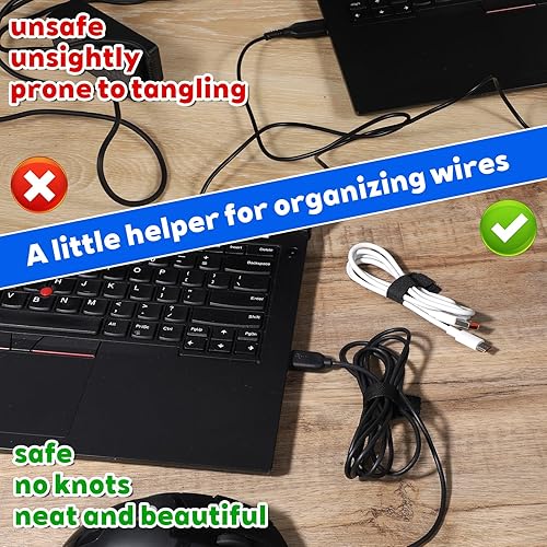 Miniatura 4 de Paquete de 60 bridas autoadhesivas de gancho y bucle, clips de cable de gancho y bucle, organizador de cables para electrodomésticos, gestión de