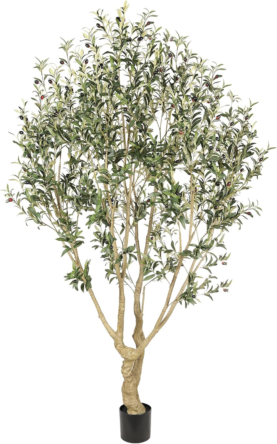 ((Incomplete))Realead Faux Olive Tree 7ft - Large Artificial Olive Tree Indoor with Realistic Leaves and Olives - Full and Grand Design Fake Olive Tree with Sturdy Base for Indoor Outdoor Office Decor