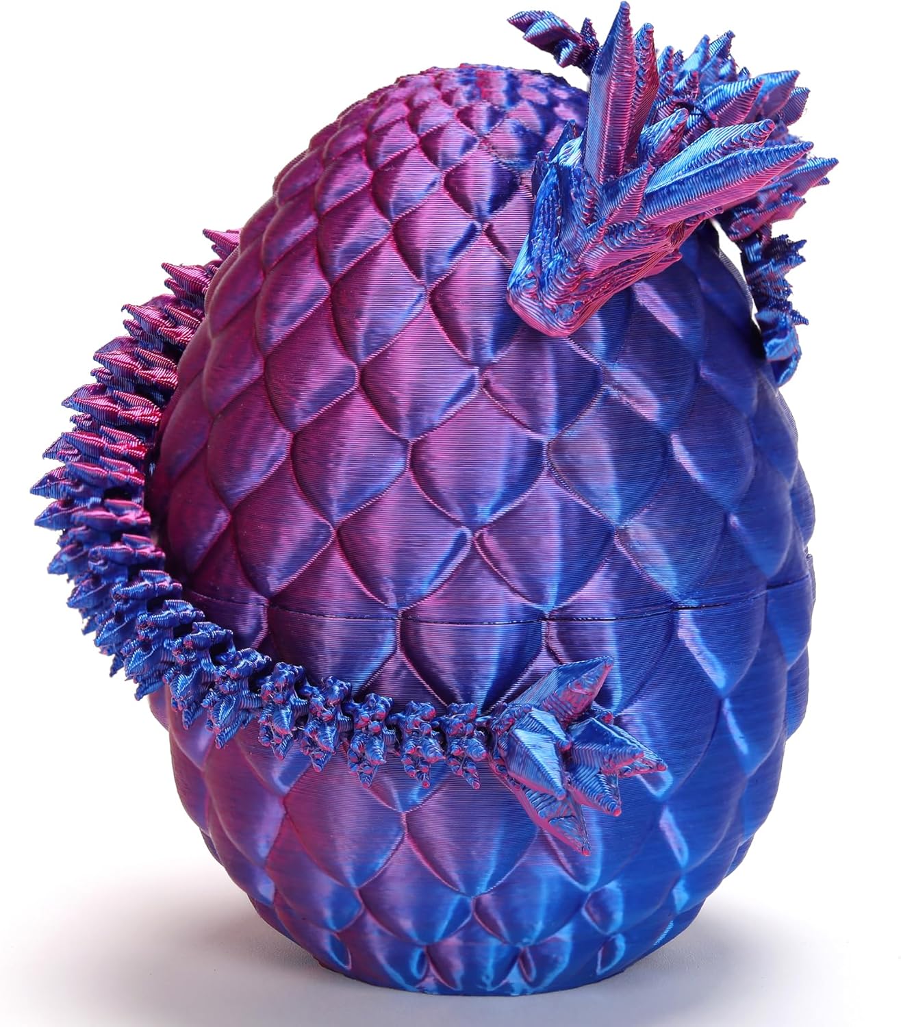 HEZUJ 3D Printed Dragon Dinosaur Egg,Articulated Crystal Dragon Fidget Toys,Prefilled Easter Basket Stuffers Eggs Filled for Boys Girls Christmas Day Easter Gifts(Purple)