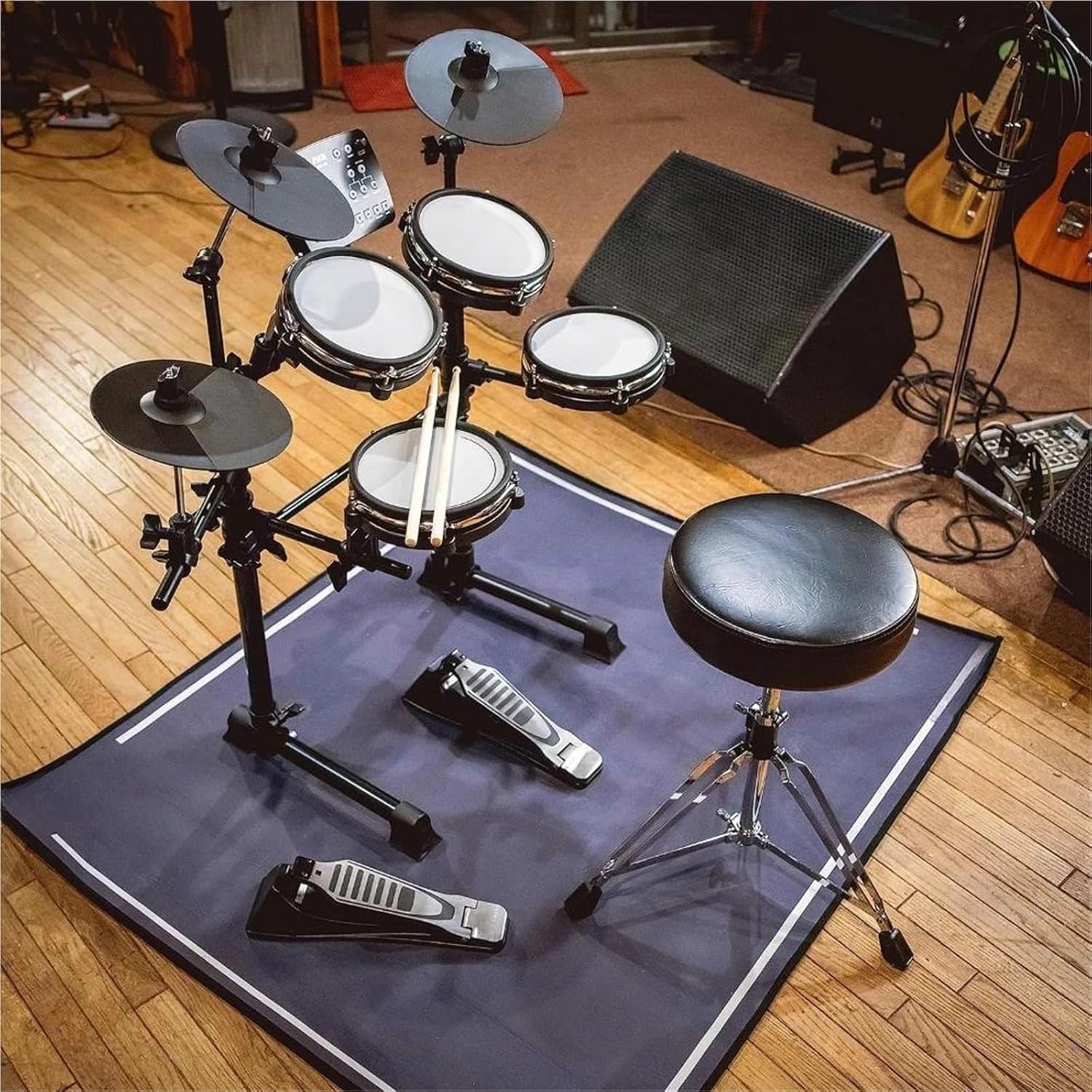 7-Piece Electronic Drum Kit Set with 209 Preloaded Sounds Cymbals & Kick Pedal Drum Sticks and Key Included Electric Drum for Beginner