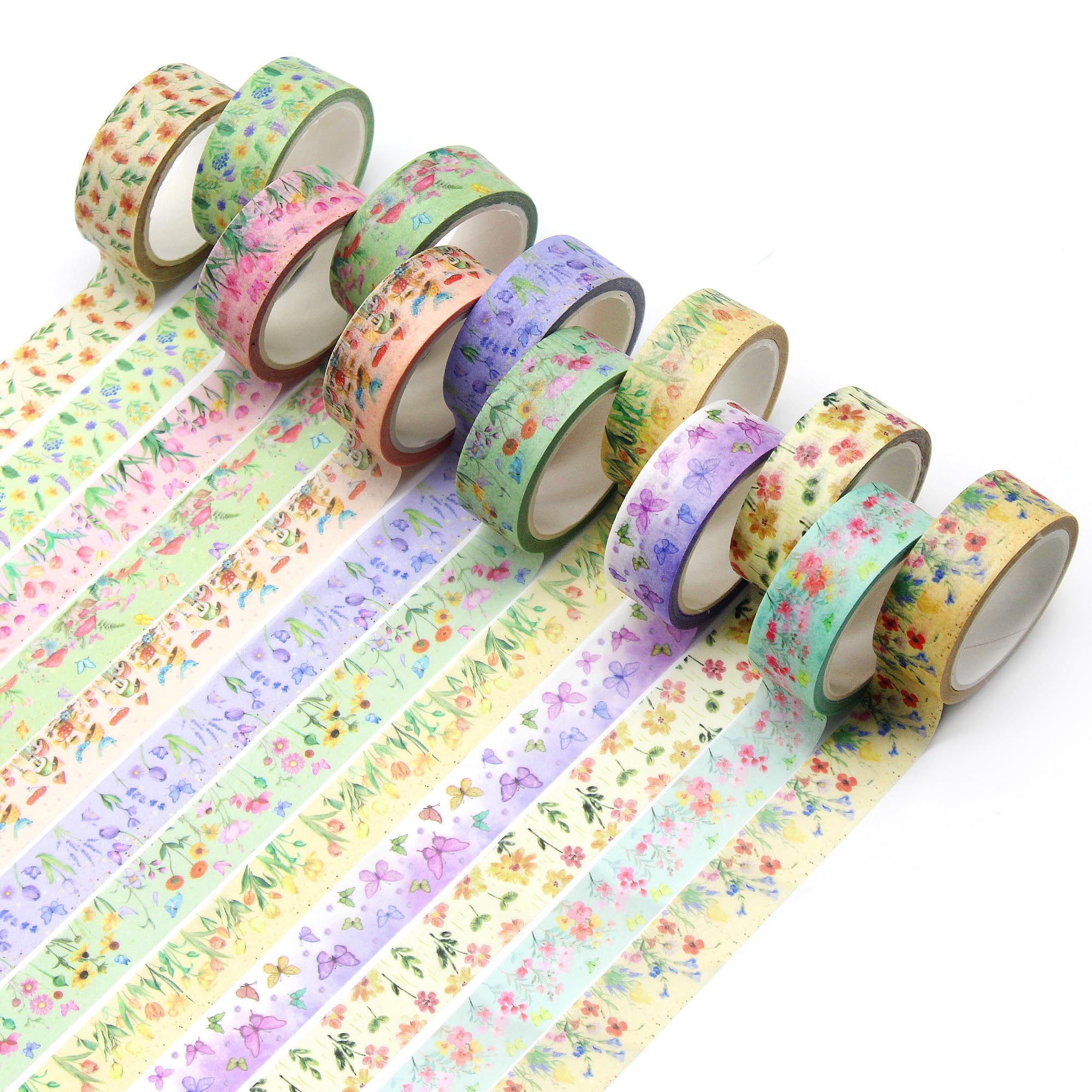 Cinta washi floral de 15 mm para organizar agendas sin dañar tus páginas de papel 8