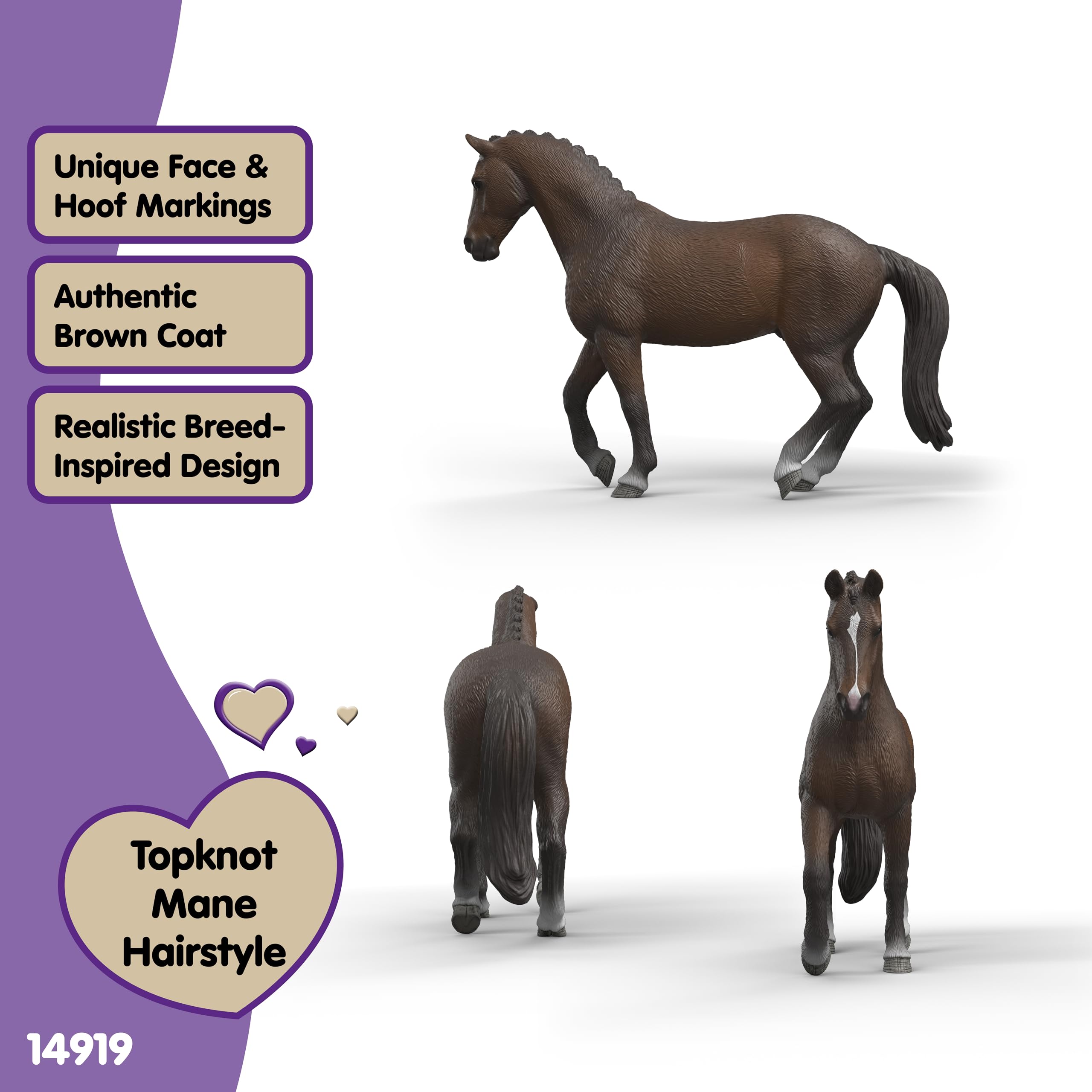 schleich HORSE CLUB | KWPN Wałach 14919 | szczegółowy koń | Prezent dziewczynkom i chłopcom | Dekoracja i kolekcjonerska figurka | Zabawki koni od 5 lat | 14 x 4 x 11 cm