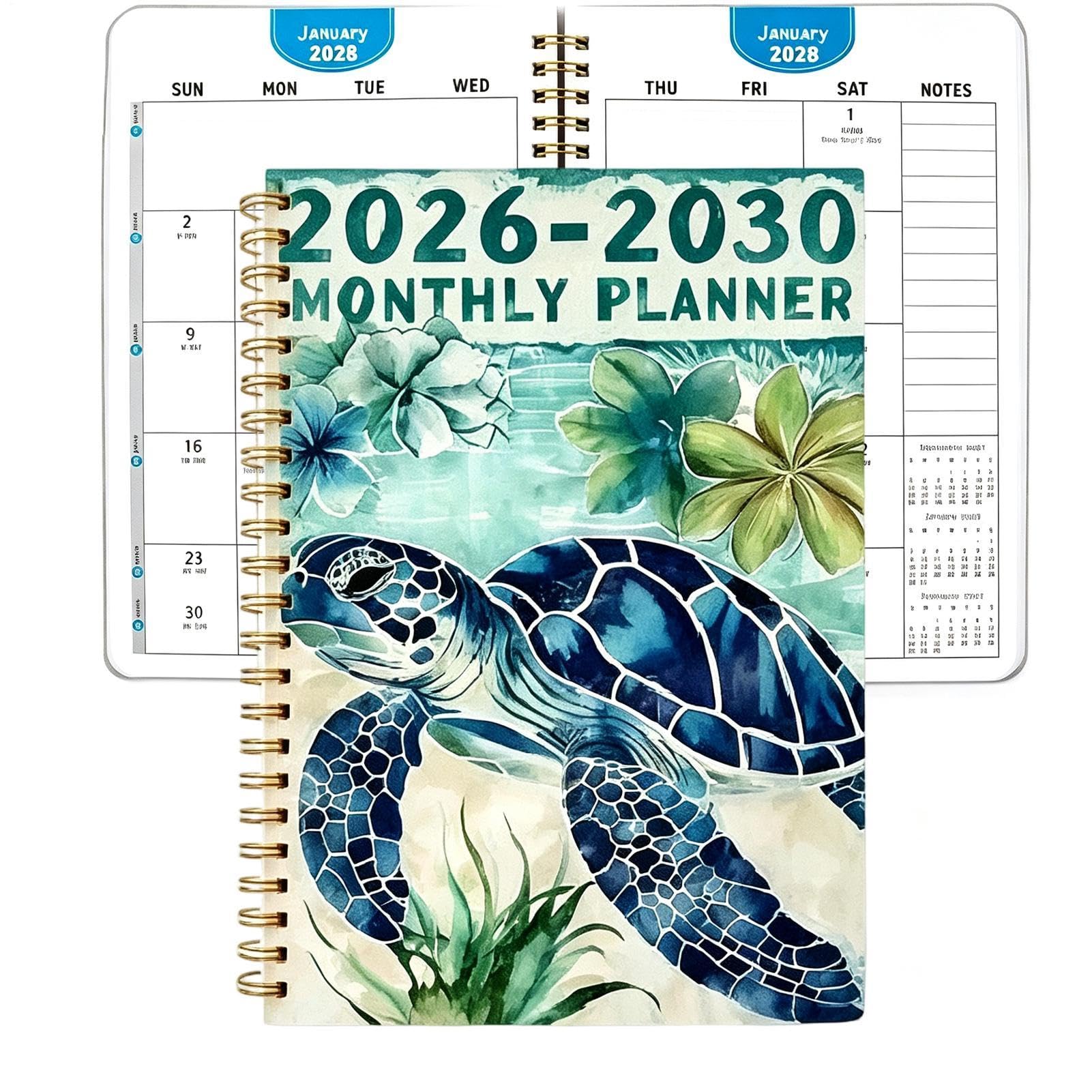 Mehrjahresplaner 2026-2030 Meeresmotiv Spiralbindung Agenda Journal | Schulplaner Stundenplan Notizbuch Für Berufstätige Unternehmer Freelancer Führungskräfte Zuhause Schule Büro Wohnung