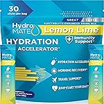 HydroMATE Electrolyte Powder Lemon Lime Hydration Packets Low Sugar 30 Count