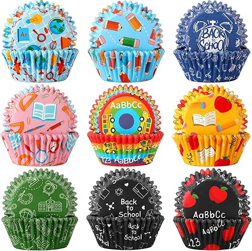 SANNIX 450 forros para magdalenas de Navidad, Papá Noel, muñeco de nieve, envoltura de cupcakes de Navidad, tazas para hornear, envolturas de papel