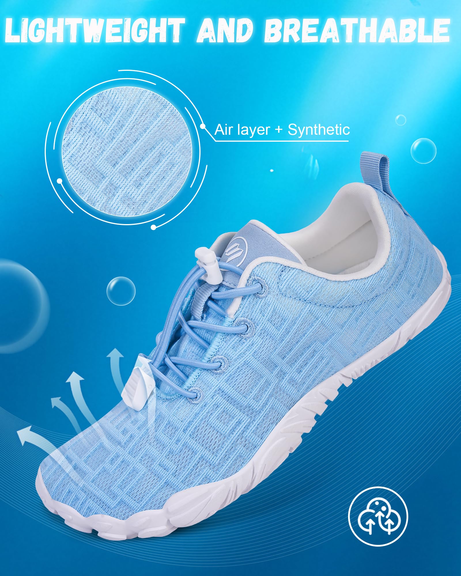 Hike Barefoot Shoes Womens Mens Footwear, Pro Water Shoe Women Men Barefoot Hiking Beach Grounding Shoes for Travel, Wide Toe Box Zero Drop Non-Slip Breathable Lightweight