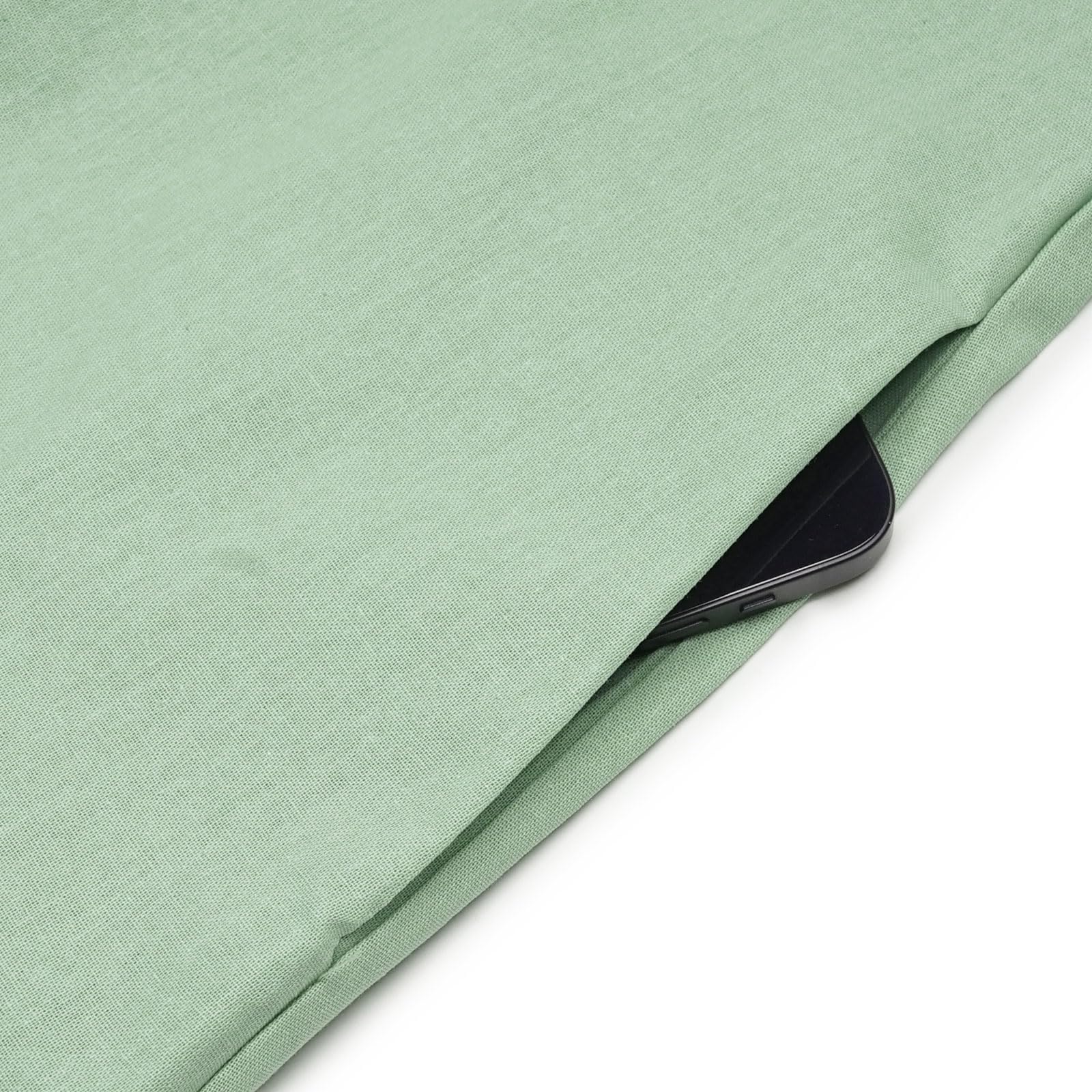 Robe d'été décontractée pour femme avec col en V et manches courtes - Robe tunique en coton - Coupe ample - Avec poches pour les vacances à la plage