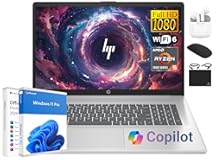 17 Laptop Essential Computer&comma; 17&period;3 IPS FHD Business PC&comma; 6-Core AMD Ryzen 5&comma; 32GB RAM&comma; 1&period;5TB Storage &lpar;1TB SSD &plus; 500GB Ext&rpar;&comma; Windows 11 Pro Copilot AI Lifetime Office&comma; HubxcelAccesory&comma; Number Pad