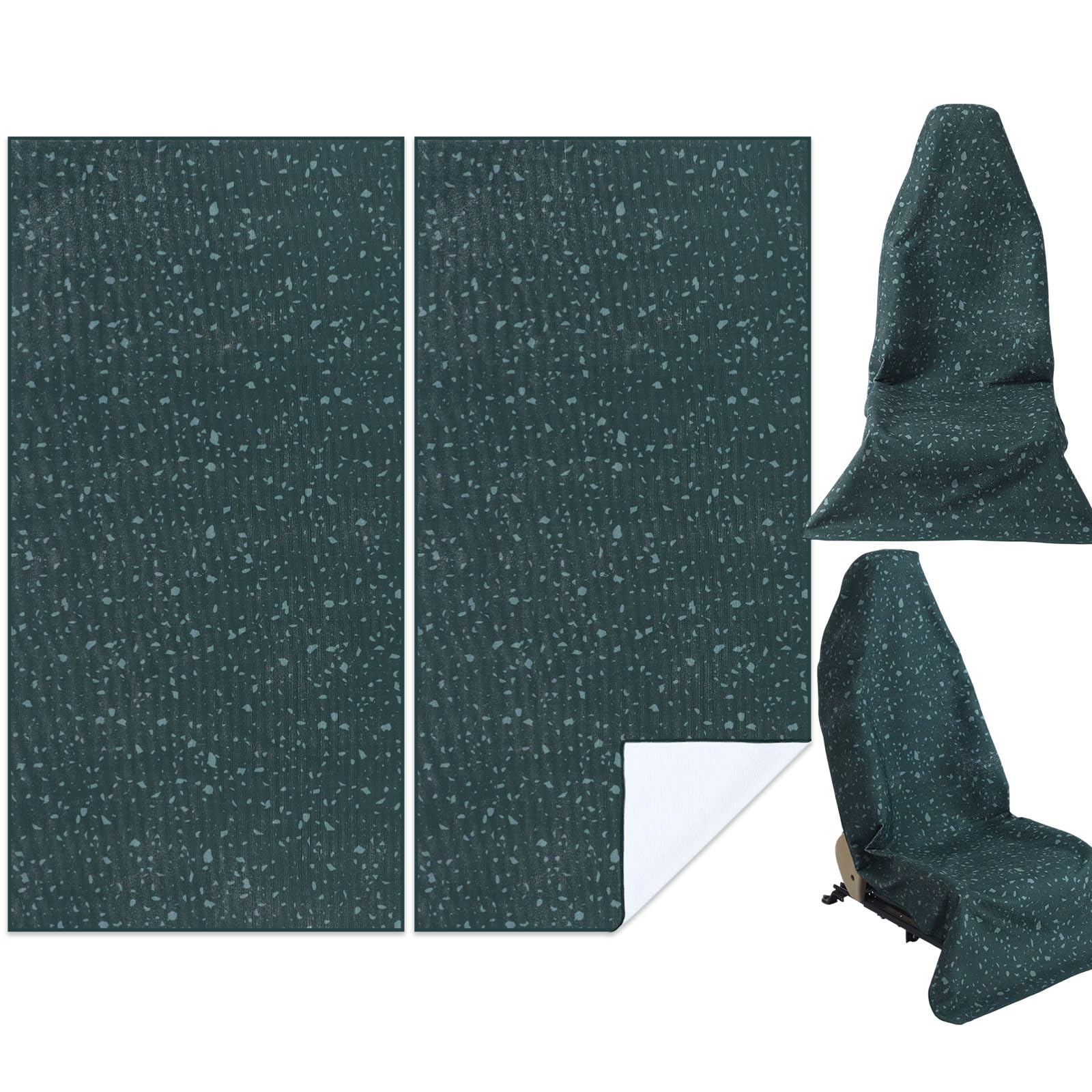 Photo 1 of Hahafelt 2 Pack Car Seat Towel Covers Athletic Running Towel Performance Microfiber Post Workout Sweat Washable Cover Non Slip for Seat Outdoor Sport (Green Splat)