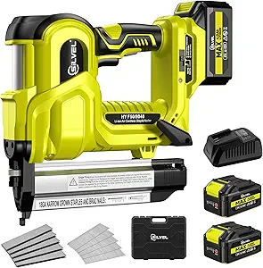 SILVEL 2" Cordless Brad Nailer, 2-in-1 21V Electric Brad Nailer Stapler with 2 * 4.0Ah Battery, 1000pcs Nails, 18GA Staples, Adjustable Depth for Woodworking, Home Improvement