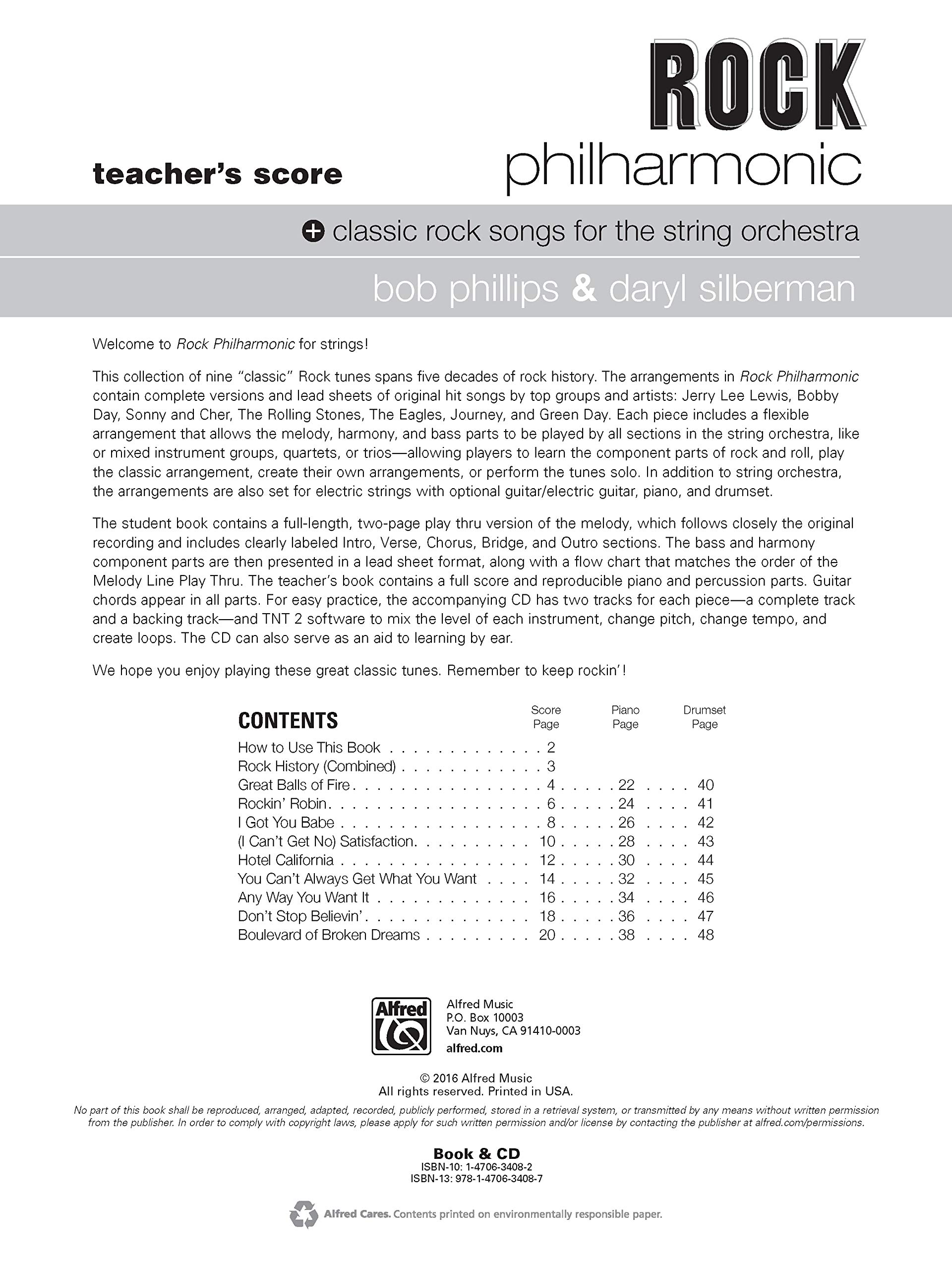 Rock Philharmonic: Teacher's Score: Classic Rock for the String Orchestra, with CD