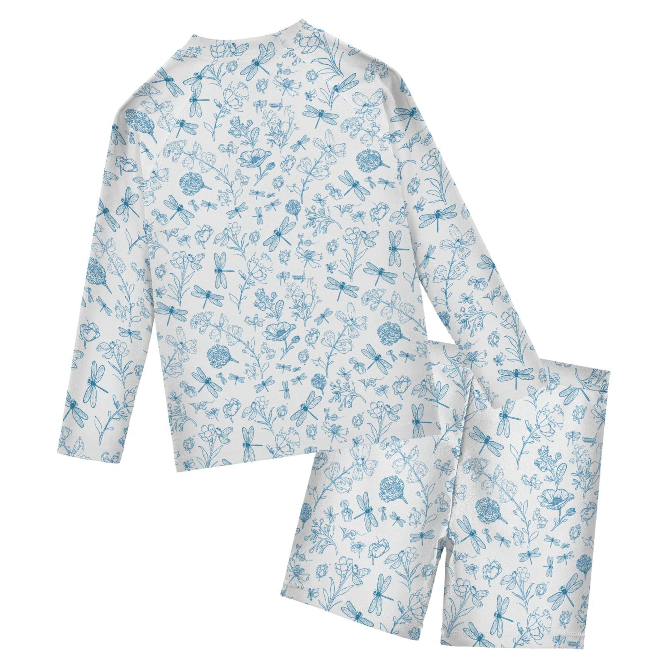 Blue Dragonfly Toddlers and Baby Boys' Swimsuit Trunk and Rashguard Set B0404804