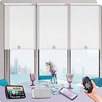 Vista 44 de Graywind - Cortinas solares motorizadas compatibles con Alexa, Google, WiFi, casa inteligente, control remoto, persianas eléctricas con filtro