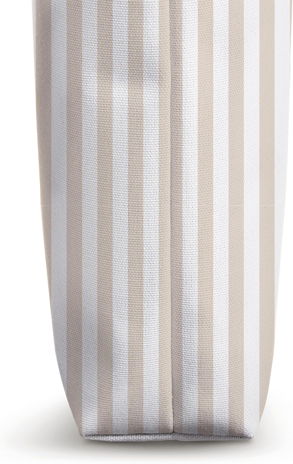 Blonde Cream Long-Haired Dachshund on Taupe & White Stripes Tote Bag